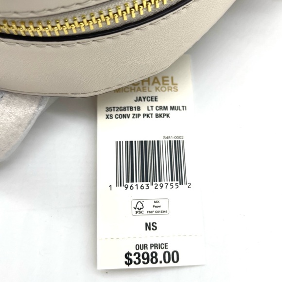 Michael Kors Jaycee Extra Small Convertible Zip Packet Backpack - Picture 10 of 10